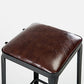 Industrial Brown Counter Stool Leather Square Stool with Black Metal Frame Clearhalo 'Bar Furniture' 'Bar Stools' 'bar_stools' 'furn' 'furn_bar_stools' 'Furniture' 'Kitchen & Dining Furniture' 1200x1200_7ab34b56-a6b7-4324-bee0-8d86cedcce4b
