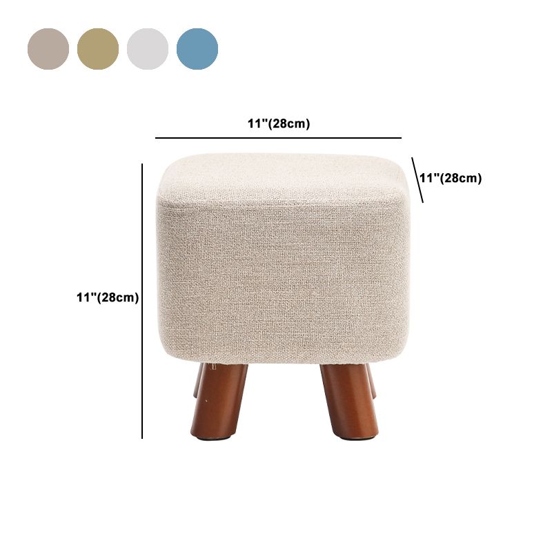 Solid Color Tear Resistant Ottoman Modern Blue Standard for Home Drawing Room