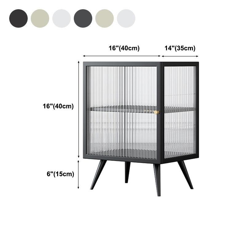22 "H Buffet contemporain Server en verre porte métallique Metal Frame Buffet Server pour le salon