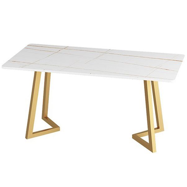 Rectangle Glam Style Dining Table Double Pedestal Table with Sintered Stone Clearhalo ' dining_table' 'Dining Tables & Seating' 'Dining Tables' 'furn' 'furn_dining_table' 'Furniture' 'furniture_dining_table' 'Kitchen & Dining Furniture' 'kitchen&dining_furn' 'kitchen' 'kitchen_dining_table' 1200x1200_7ab5c78a-2b9e-47c8-a96f-9c83ee851a9e