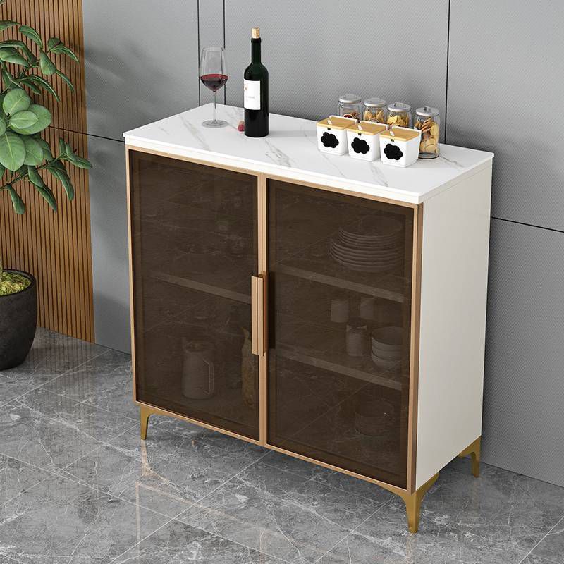 Modern Style Dinner Server Engineered Wood Server with Metal Legs Clearhalo 'buffet_sideboard' 'Buffets & Sideboards' 'furn' 'furn_buffet_sideboard' 'Furniture' 'Kitchen & Dining Furniture' 1200x1200_7ab70b31-6879-42bd-b65d-59be1f6441ba