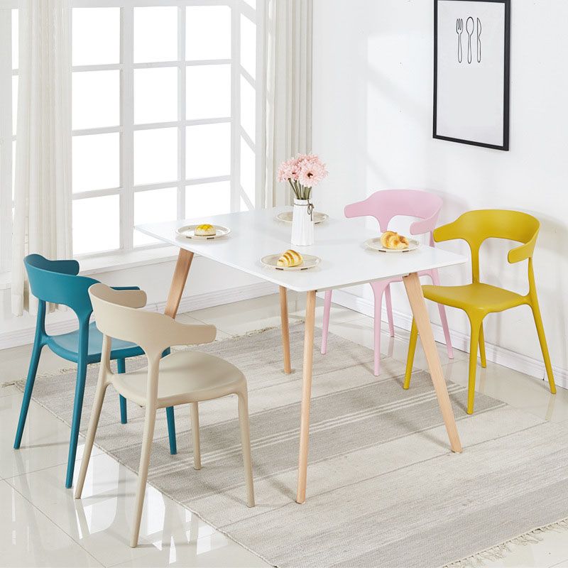 Contemporary Style Stackable Chairs Dining Armless Chairs with Plastic Legs for Kitchen Clearhalo 'Dining Chairs' 'Dining Tables & Seating' 'dining_chair' 'furn' 'furn_dining_chair' 'Furniture' 'furniture_dining_chair' 'Kitchen & Dining Furniture' 1200x1200_7ab7e11f-e64b-49da-926b-4f07eae809da