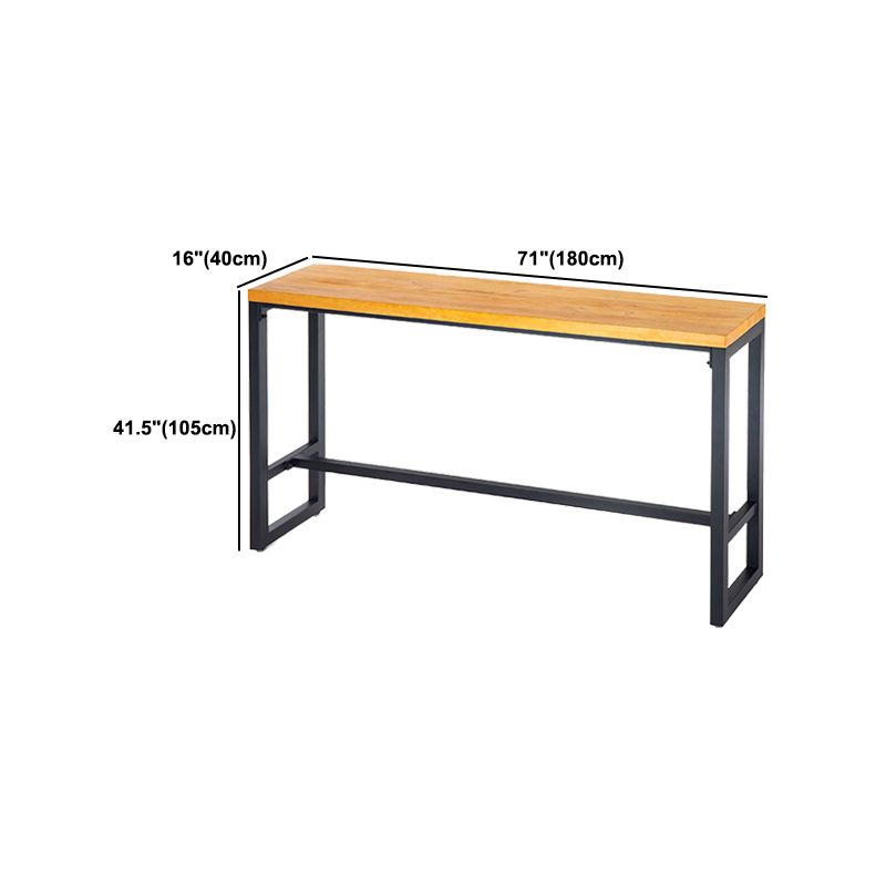 1/4/7/9 Piezas Juego de mesa de barra de hierro industrial Rectángulo Bistro de madera de pino con reposapiés