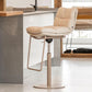 Glam Style Armless Counter Stool Leather Saddle Seat Bar Stool for Indoor