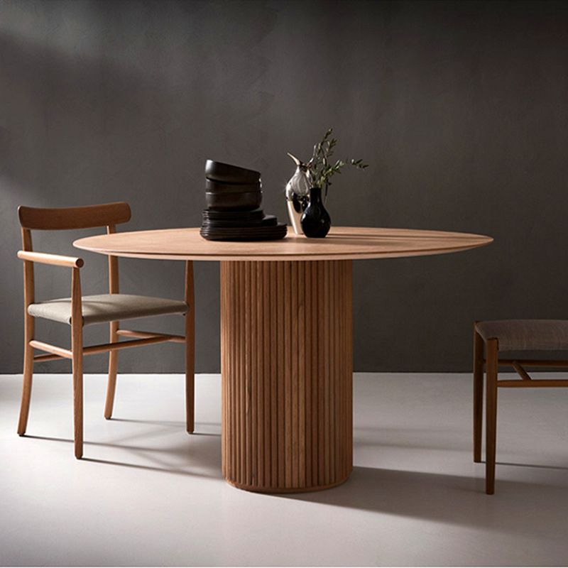 Moderne stijl ronde houten tafel met voetstuk Basis salontafel