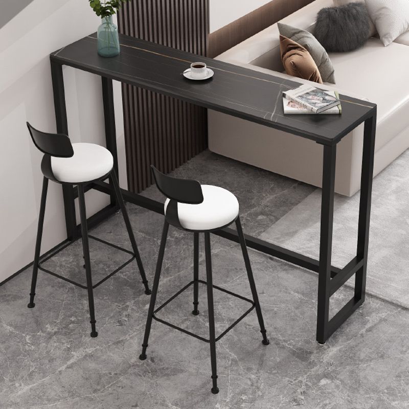 Contemporary Bar Table 42-inch Height Stone Top Bistro Table with Pedal Clearhalo 'Bar Furniture' 'Bar Tables' 'bar_tables' 'furn' 'furn_bar_tables' 'Furniture' 'Kitchen & Dining Furniture' 1200x1200_7ab91292-8272-4a8c-83dc-144f2c503260