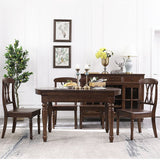 Solid Wood Extendable Dining Table Set 5/7 Pieces Dining Set for Kitchen