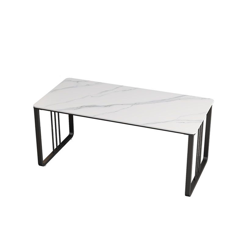 Stone and Iron Office Desk Contemporary Curved Sled Writing Desk Clearhalo 'furn' 'furn_office_desk' 'Furniture' 'Office Desks' 'Office Furniture' 'office_desk' 1200x1200_7abb5f21-3a55-4b3b-9253-014998007b51