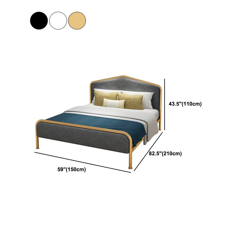 Metallpolsterbett mit Camelback Kopfteil Low Profile Bett