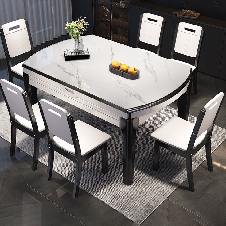 Ensemble de Table à manger pliable avec plateau en pierre, pour la maison, ensemble de Dinette moderne, 1/7 pièces