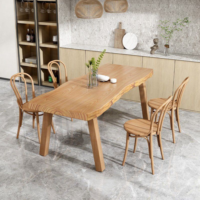 Modern 1/2/5/6/7 Pieces Dining Set Solid Wood Legs Dining Furniture Items in Natural Clearhalo 'Dining Room Sets' 'Dining Tables & Seating' 'dining_room_set' 'furn' 'furn_dining_room_set' 'Furniture' 'Kitchen & Dining Furniture' 1200x1200_7abbff24-6258-4284-9d01-b4ab9e98a369