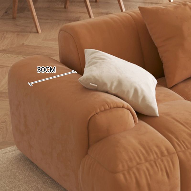 L-Shape Velvet Sectional with Recessed Arm and Pillow Back for Apartment Clearhalo 'furn' 'furn_sectionals' 'Furniture' 'Living Room Furniture' 'Sectionals' 1200x1200_7abc210f-8d8f-4b18-b57c-2156d2e27034