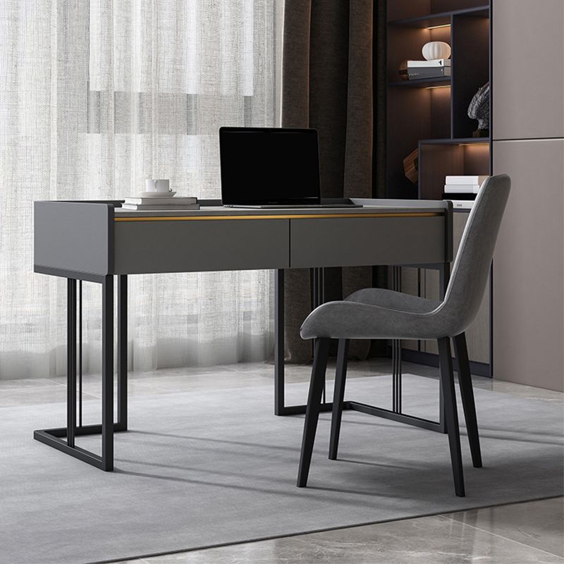 Marmeren industrieel kantoor schrijven bureau rechthoekige kantoorbureau met 2 laden