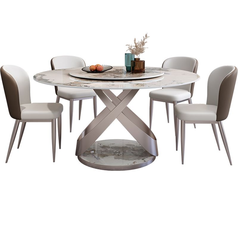 Traditional Luxury Round Dining Table Pedestal Dining Room Furniture with Turntable Clearhalo ' dining_table' 'Dining Tables & Seating' 'Dining Tables' 'furn' 'furn_dining_table' 'Furniture' 'furniture_dining_table' 'Kitchen & Dining Furniture' 'kitchen&dining_furn' 'kitchen' 'kitchen_dining_table' 1200x1200_7abe4149-ff04-49ec-84c7-51657184581a