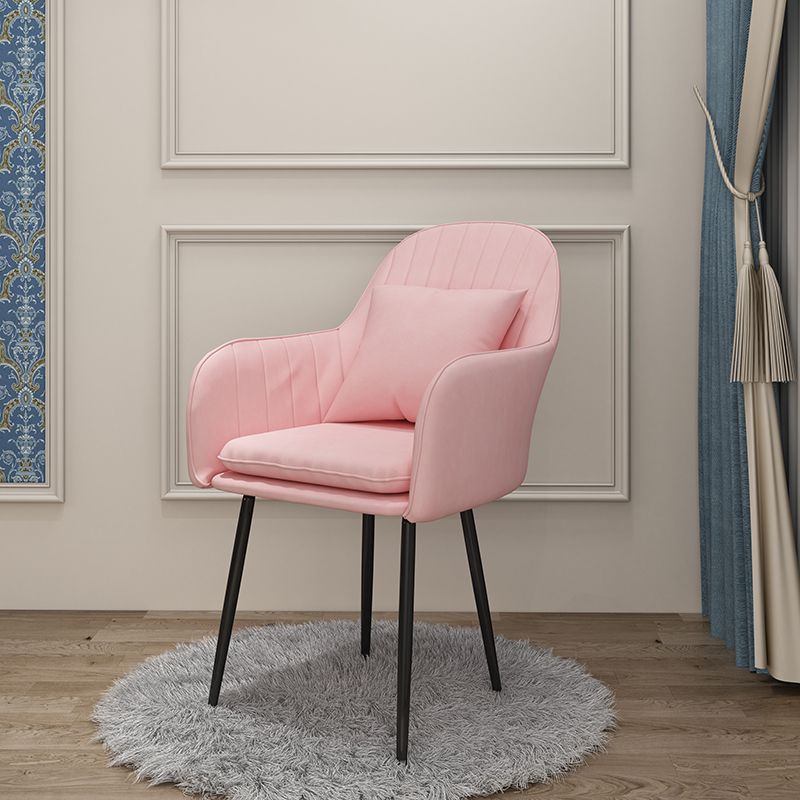 Glam Dining Arm Chair Solid Back Side Chair with 4 Metal Legs for Home Use Clearhalo ' kitchen&dining_furn' 'Dining Chairs' 'Dining Tables & Seating' 'dining_chair' 'furn' 'furn_dining_chair' 'Furniture' 'furniture_dining_chair' 'Kitchen & Dining Furniture' 'kitchen' 1200x1200_7abeb2b1-4f54-4376-80de-605791e27090