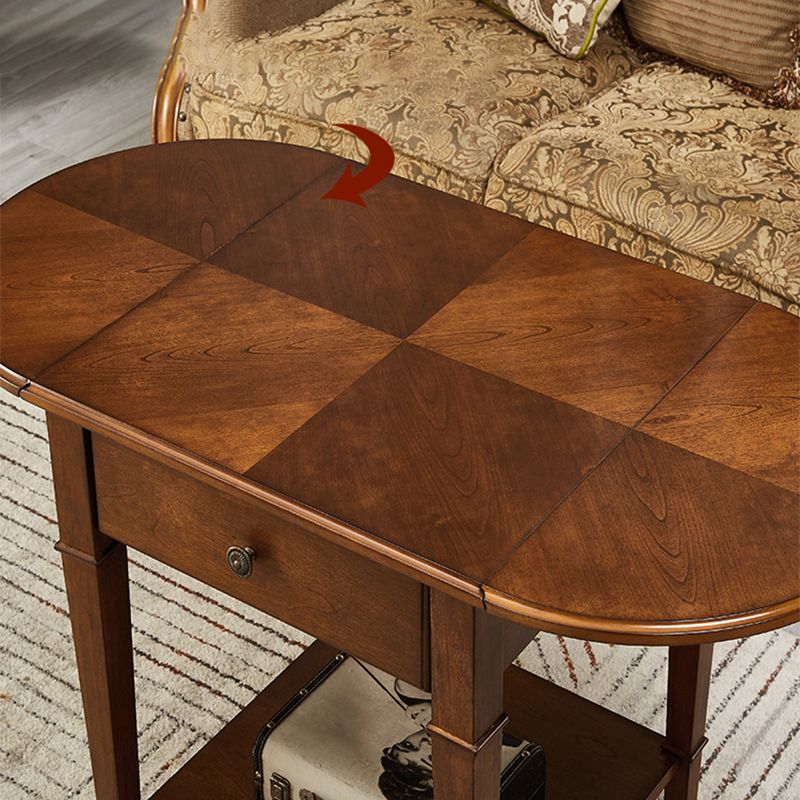 Solid Wood Cocktail Table with Shelf and Drawers Mid-Century Modern Clearhalo 'Coffee & Accent Tables' 'Coffee Tables' 'coffee_tables' 'furn' 'furn_coffee_tables' 'Furniture' 'Living Room Furniture' 1200x1200_7abefa9c-301c-4e5d-918e-7a28b0603cd3