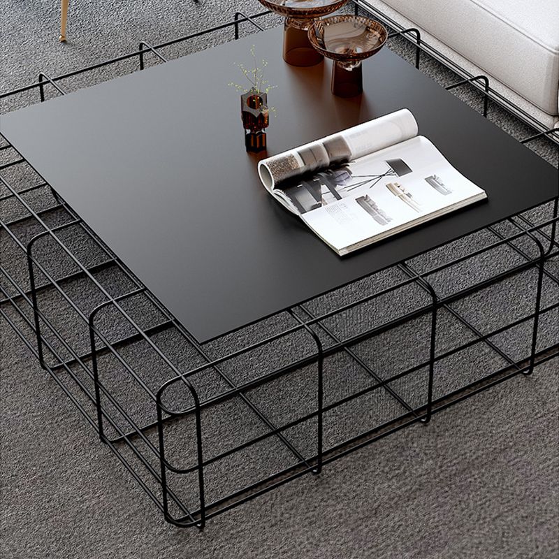 Mid-Century Modern Black Cocktail Table in Iron 1 Coffee Table Clearhalo 'Coffee & Accent Tables' 'Coffee Tables' 'coffee_tables' 'furn' 'furn_coffee_tables' 'Furniture' 'Living Room Furniture' 1200x1200_7ac20571-76f4-448a-ad82-2269cae0d79e