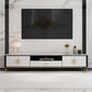 Console TV bianca in stile glam da 17,72 "H in stile TV con 1 cassetto per soggiorno