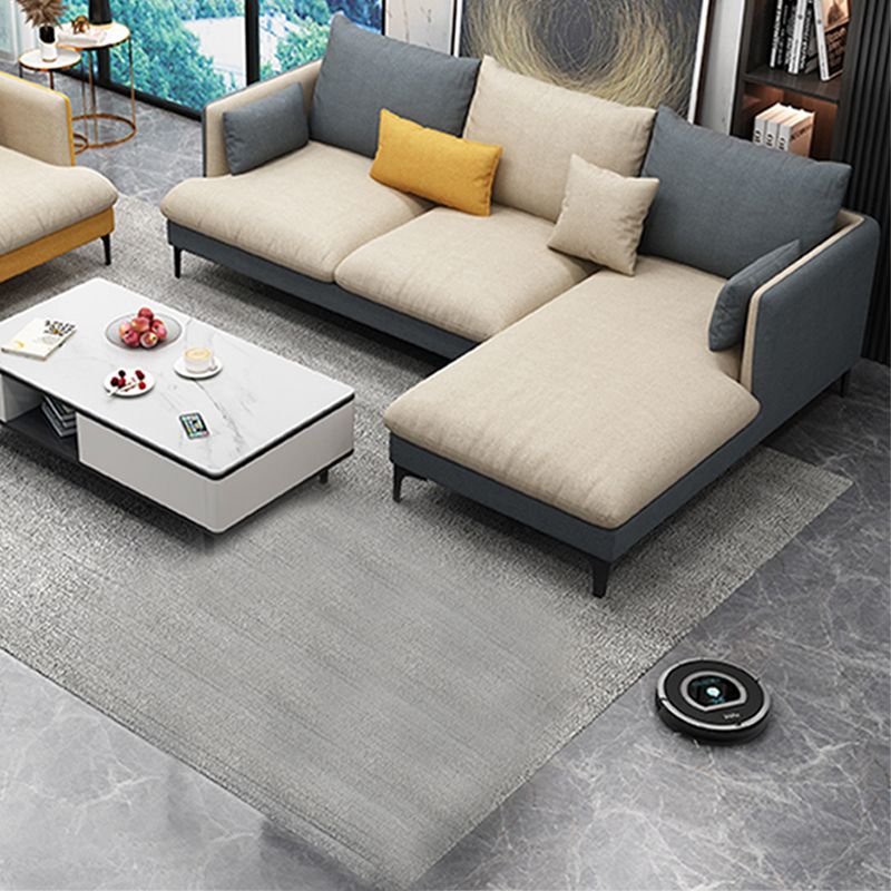 Light-Grey Waterproof Faux Leather Sofa Slipcovered Sectional with Recessed Arms Clearhalo 'furn' 'furn_sectionals' 'Furniture' 'furniture_sectionals' 'Living Room Furniture' 'Sectionals' 1200x1200_7ac60def-cfd3-44cf-b346-a73a7dfadc3b