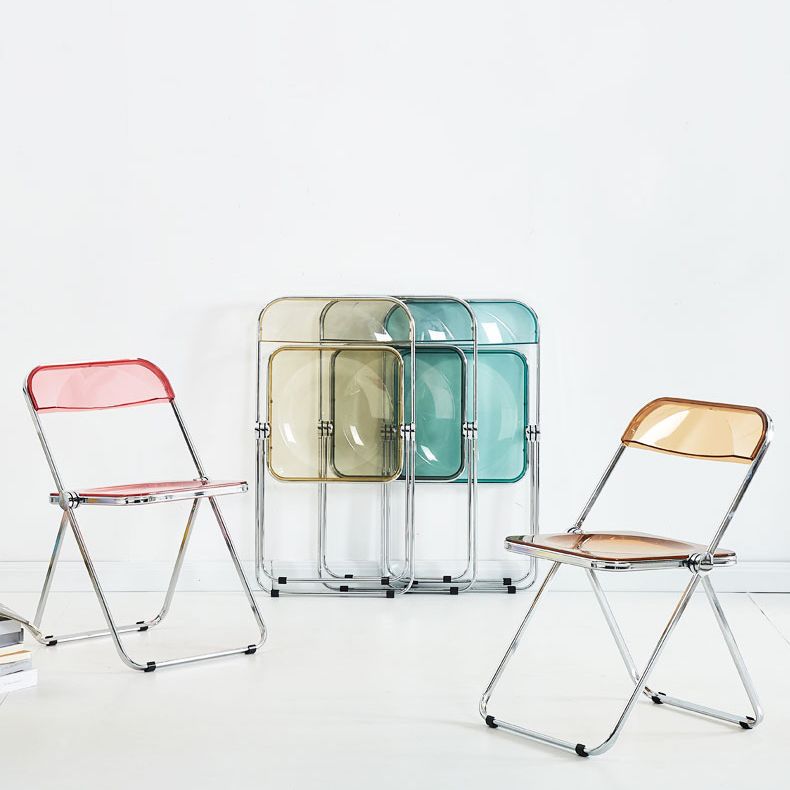 Contemporary Metal Home Side Chair Folding Open Back Dining Side Chair Clearhalo ' kitchen&dining_furn' 'Dining Chairs' 'Dining Tables & Seating' 'dining_chair' 'furn' 'furn_dining_chair' 'Furniture' 'furniture_dining_chair' 'Kitchen & Dining Furniture' 'kitchen' 1200x1200_7ac72a78-19dd-4a44-9796-46cd35a00c95