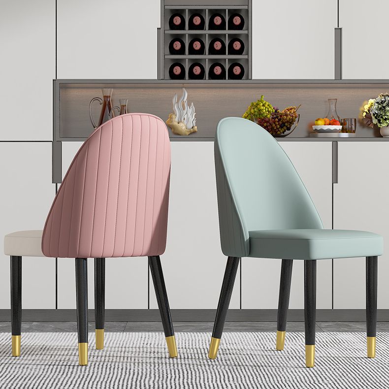 Scandinavian Style Dining Chair Wood Dining Room Armless Cushioned Parsons Chair (Set of 2) Clearhalo ' kitchen&dining_furn' 'Dining Chairs' 'Dining Tables & Seating' 'dining_chair' 'furn' 'furn_dining_chair' 'Furniture' 'furniture_dining_chair' 'Kitchen & Dining Furniture' 'kitchen' 1200x1200_7aca2239-31e7-4073-9810-aeb684b15831