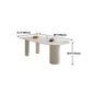 Stone Top Dining Table Traditional Luxury Dining Table with 3 Legs in White