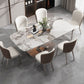 Contemporary Style Sintered Stone Dining Table with White Fixed Table and Trestle Base for Home Use Clearhalo 'Dining Room Sets' 'Dining Tables & Seating' 'dining_room_set' 'furn' 'furn_dining_room_set' 'Furniture' 'furniture_dining_room_set' 'Kitchen & Dining Furniture' 'kitchen&dining_furn' 'kitchen' 1200x1200_7acaef67-f6b8-4a32-a216-2a4076ec5a24