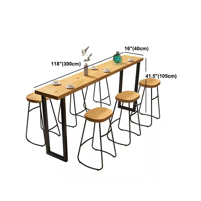 Tavolo da pranzo in legno marrone tradizionale tavolo da bar di lusso di lusso con base a slitta