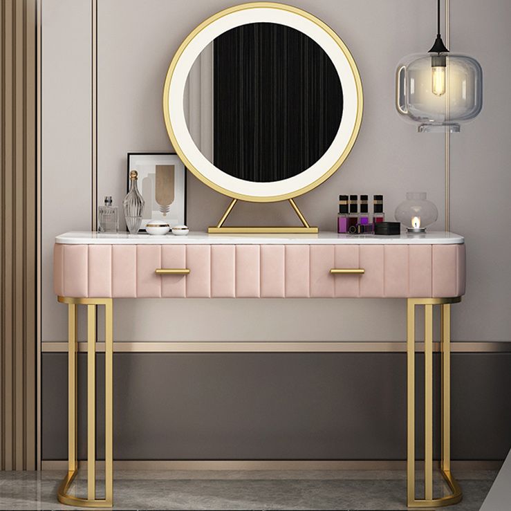 Tavolo da toeletta da top vanità in marmo glam da 29,5 "con 2 cassetti