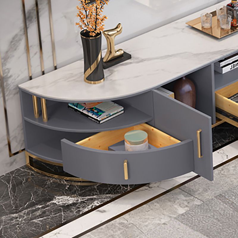 Stone Media Console Contemporary TV Stand Console for Living Room Clearhalo 'furn' 'furn_tv_stands_entertainment_centers' 'Furniture' 'Living Room Furniture' 'TV Stands & Entertainment Centers' 'TV Stands & Media Storage Furniture' 'tv_stands_entertainment_centers' 1200x1200_7acc3249-712c-49bd-885a-f53c1e67f9fb
