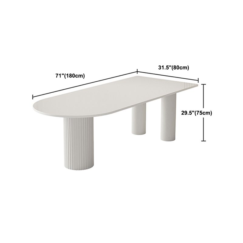 Modern Dinner Table White Faux Marble Top Dining Table with 3 Legs
