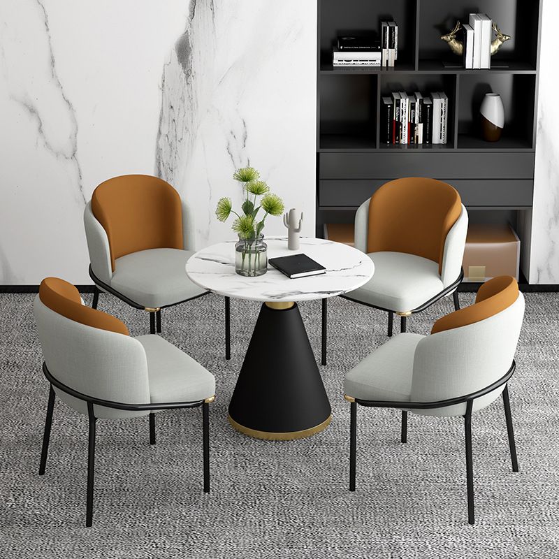 Glam Metal Dinette Table Gesinterde stenen eettafel voor thuisgebruik