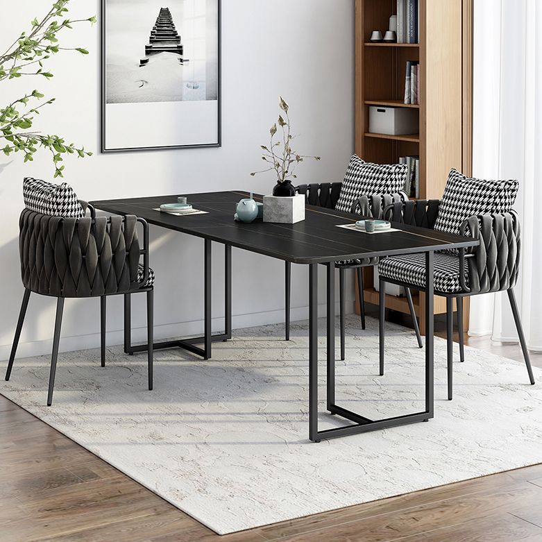 Modern Style Rectangle Shape Dinette Set Sintered Stone Top Dining Table Furniture for Dining Room Clearhalo 'Dining Room Sets' 'Dining Tables & Seating' 'dining_room_set' 'furn' 'furn_dining_room_set' 'Furniture' 'furniture_dining_room_set' 'Kitchen & Dining Furniture' 'kitchen&dining_furn' 'kitchen' 1200x1200_7ad0a581-1b1f-41fd-b85b-95018178dd7c