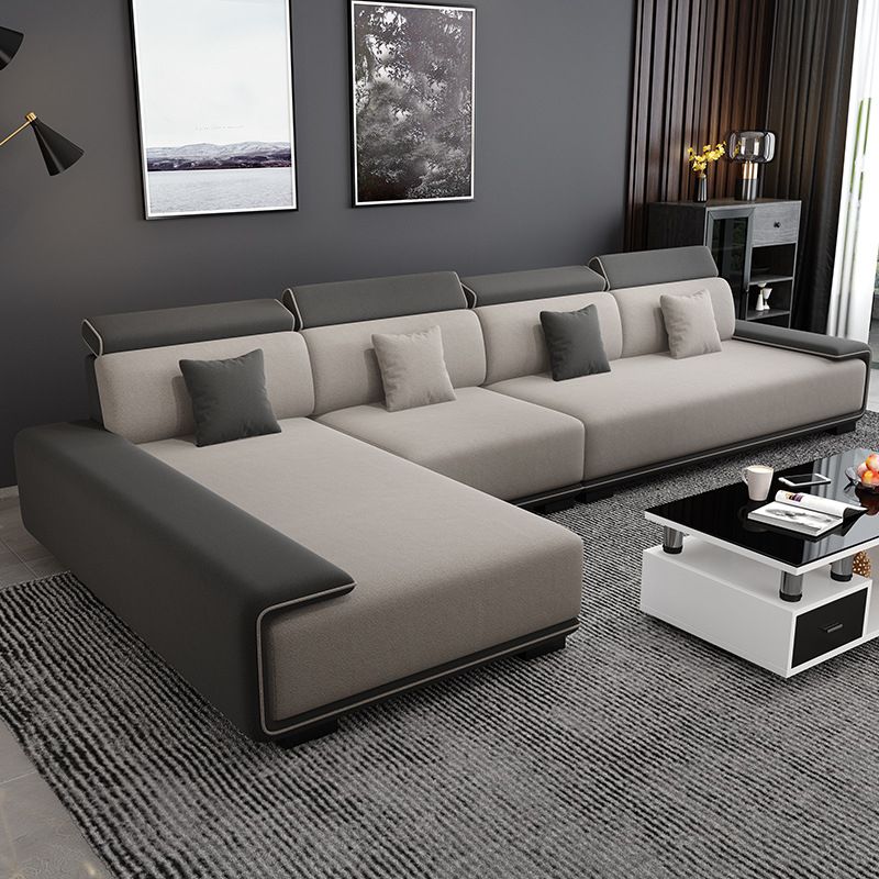 Faux Leather 4-seater Bench Seating Recessed Arm Modular Settee Furniture Clearhalo 'furn' 'furn_sectionals' 'Furniture' 'furniture_sectionals' 'kitchen' 'kitchen_sectionals' 'Living Room Furniture' 'Sectionals' 1200x1200_7ad14ed7-323e-4051-9be4-36072c1ed5d4