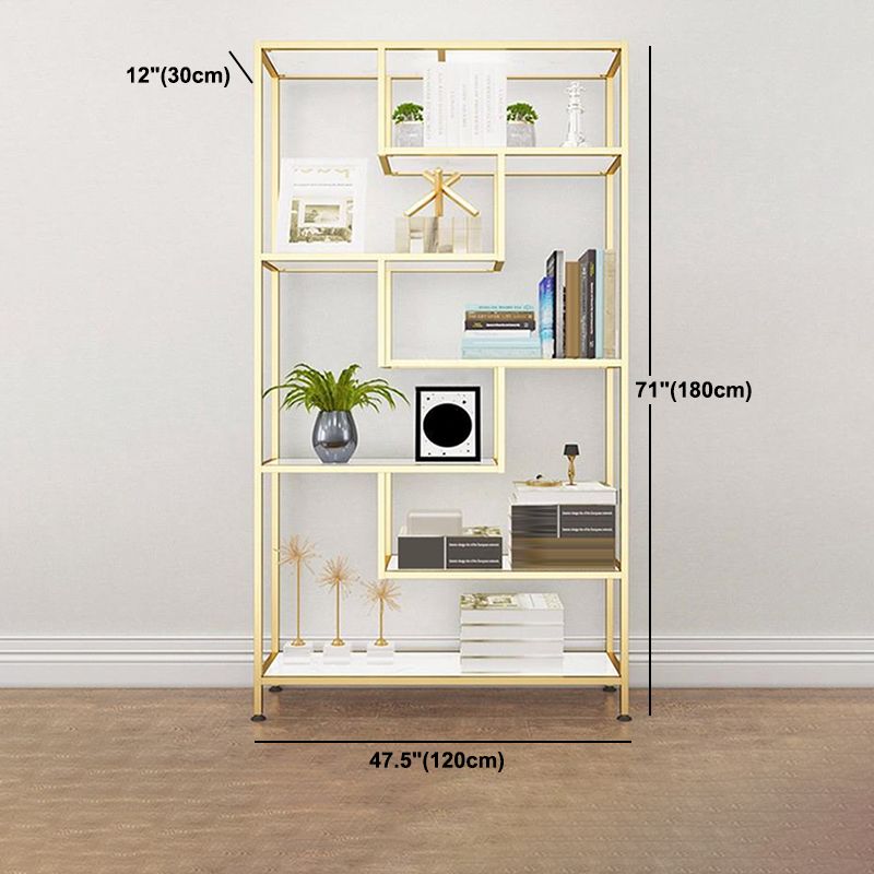 11.81"W Bookshelf Open Back Glam Style Bookcase for Study Room Home Office Clearhalo 'Bookcases' 'furn' 'furn_bookcases' 'Furniture' 'furniture_bookcases' 'kitchen' 'kitchen_bookcases' 'Living Room Furniture' 'Office Furniture' 1200x1200_7ad14fa5-6525-455b-ab29-e25f4e931257
