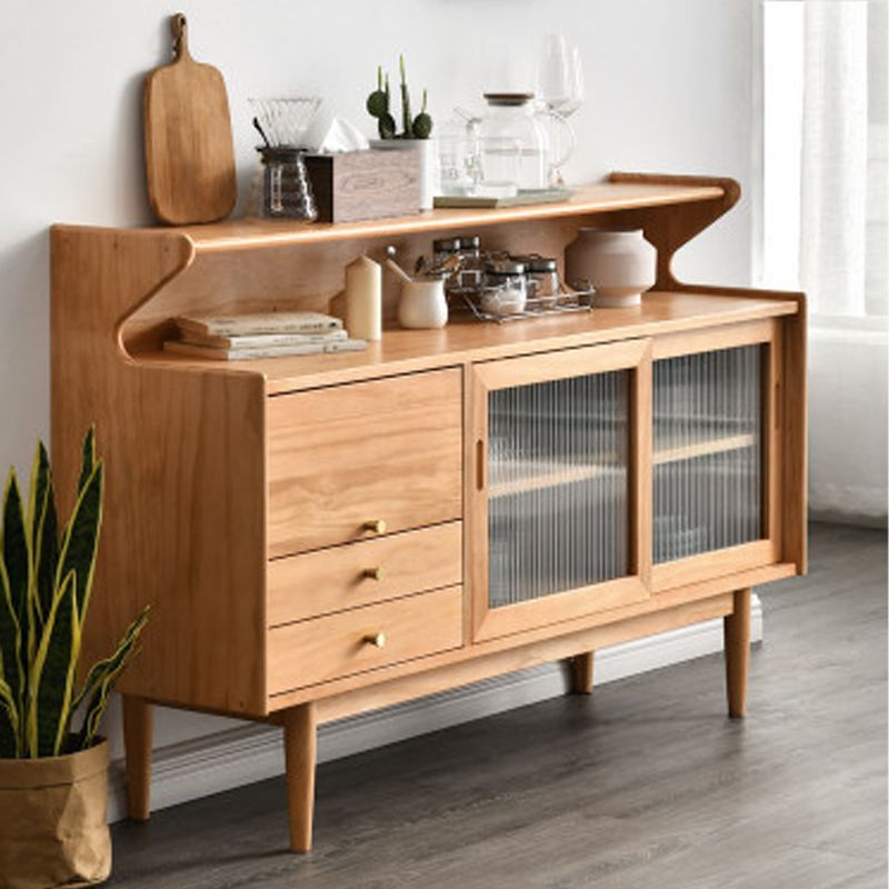 Modern Sideboard Buffet Cabinets Sliding Door Buffet Table with 2-Drawer and 3-Door Clearhalo 'buffet_sideboard' 'Buffets & Sideboards' 'furn' 'furn_buffet_sideboard' 'Furniture' 'Kitchen & Dining Furniture' 1200x1200_7ad25965-7e8c-4696-a07e-9e109c5c5830