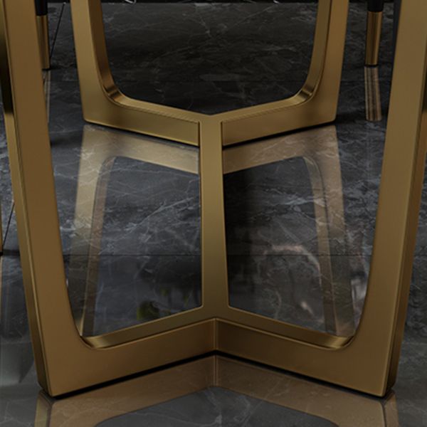 Modern Rectangle Shape Standard Dining Set Sintered Stone White Dining Set for Kitchen Clearhalo 'Dining Room Sets' 'Dining Tables & Seating' 'dining_room_set' 'furn' 'furn_dining_room_set' 'Furniture' 'furniture_dining_room_set' 'Kitchen & Dining Furniture' 'kitchen&dining_furn' 'kitchen' 1200x1200_7ad2691d-c4d6-4901-ab31-4a6ae58af5ff