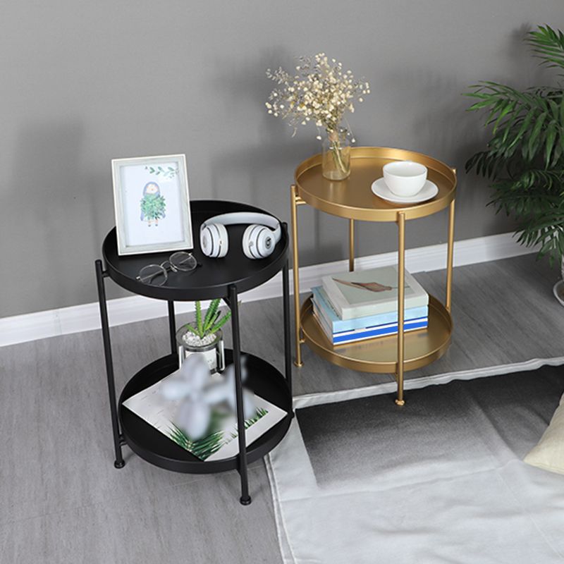 Round Shape Sofa Side Accent Table Tray Top Modernistic Bedroom End Table