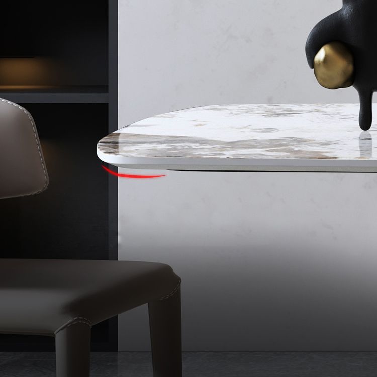 Metal Traditional Luxury Table Rectangle Sintered Stone Dining Table with Pedestal Base Clearhalo ' dining_table' 'Dining Tables & Seating' 'Dining Tables' 'furn' 'furn_dining_table' 'Furniture' 'furniture_dining_table' 'Kitchen & Dining Furniture' 'kitchen&dining_furn' 'kitchen' 'kitchen_dining_table' 1200x1200_7ad42dec-0c76-45c8-972f-797130fe22da