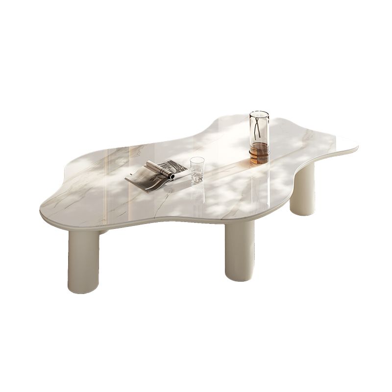 No Distressing Single Coffee Table Slate Free-Form White Coffee Table Clearhalo 'Coffee & Accent Tables' 'Coffee Tables' 'coffee_tables' 'furn' 'furn_coffee_tables' 'Furniture' 'Living Room Furniture' 1200x1200_7ad440b6-5a7e-4263-ace0-86347bf83356