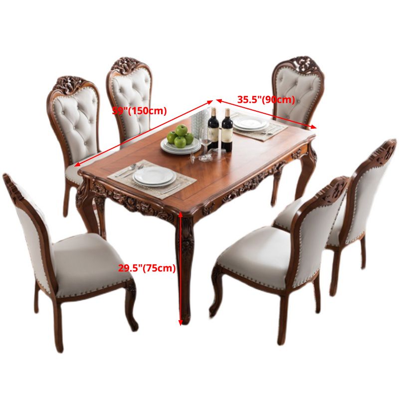 Mesa de comedor rectangular moderno de madera maciza Mesa de goma de madera para comedor para comedor