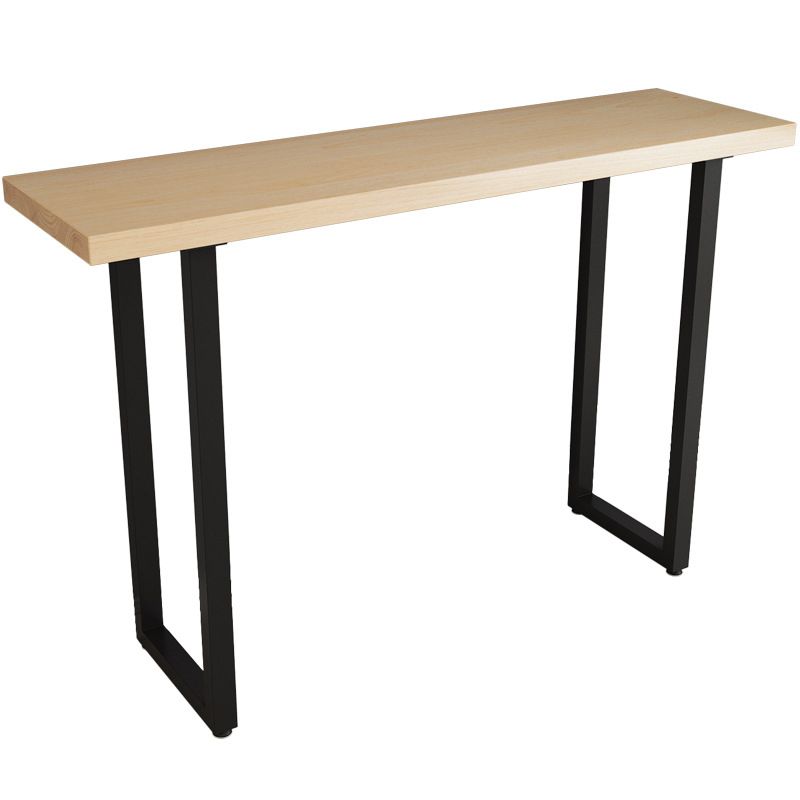 Solid Wood Bar Dining Table Industrial Bar Table with Sled Base in Black Clearhalo 'Bar Furniture' 'Bar Tables' 'bar_tables' 'furn' 'furn_bar_tables' 'Furniture' 'furniture_bar_tables' 'Kitchen & Dining Furniture' 1200x1200_7ad51c9d-3fb0-473c-a25e-8d6e38dbd7c5