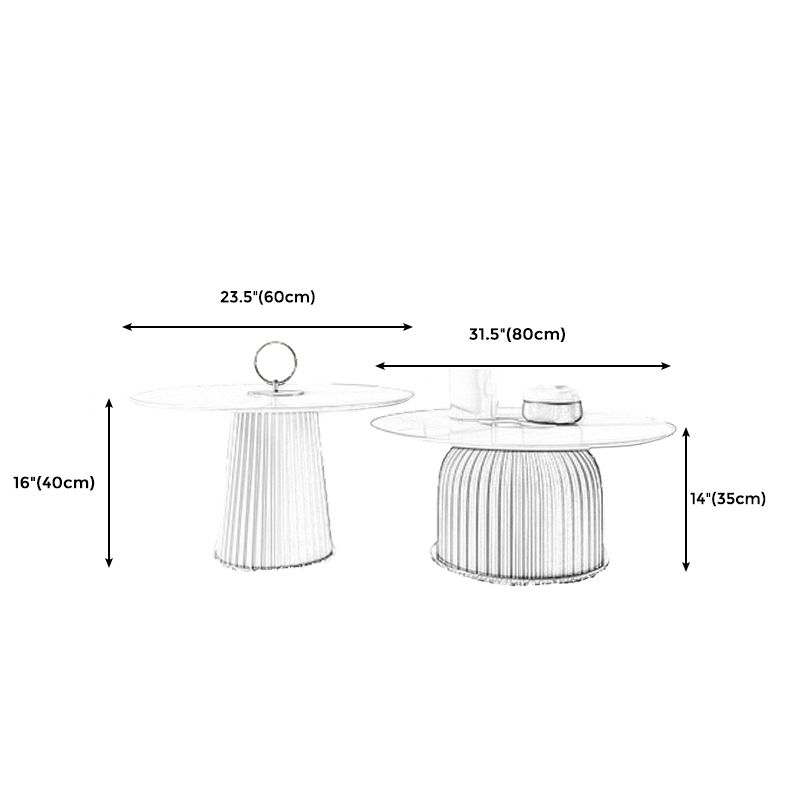 Tavolino in stile impiallacciatura in ceramica in stile moderno con forma circolare