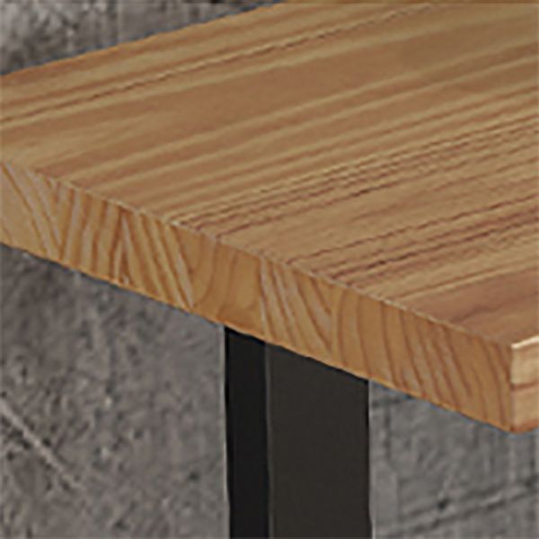 Tavolo da barra in legno massello rettangolare tavolo da barra industriale con doppio piedistallo in nero