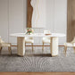 Sintered Stone Top Dining Table Oval Table with Metal Base and Double Pedestal Clearhalo ' dining_table' 'Dining Tables & Seating' 'Dining Tables' 'furn' 'furn_dining_table' 'Furniture' 'furniture_dining_table' 'Kitchen & Dining Furniture' 'kitchen&dining_furn' 'kitchen' 'kitchen_dining_table' 1200x1200_7ad81c97-be6a-4f0a-97df-16817cfe6b9d