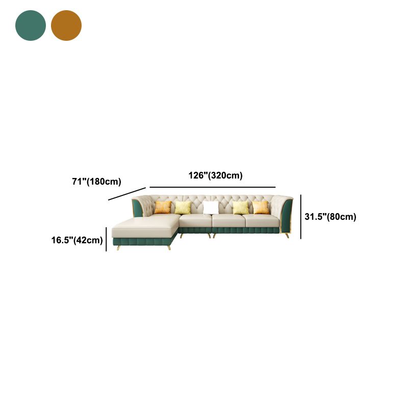 Section du bras évasé tufté avec oreillers