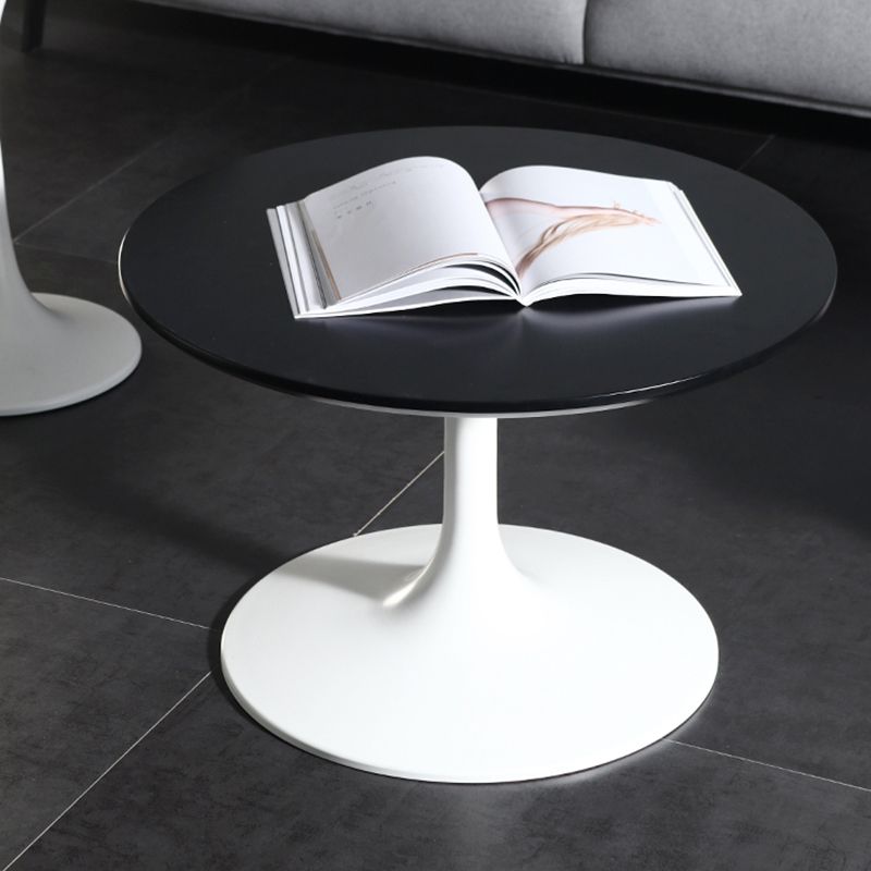 Tulip Metal Square Side Table Wood-based Panel Light Luxury Atmosphere Log Color Pattern