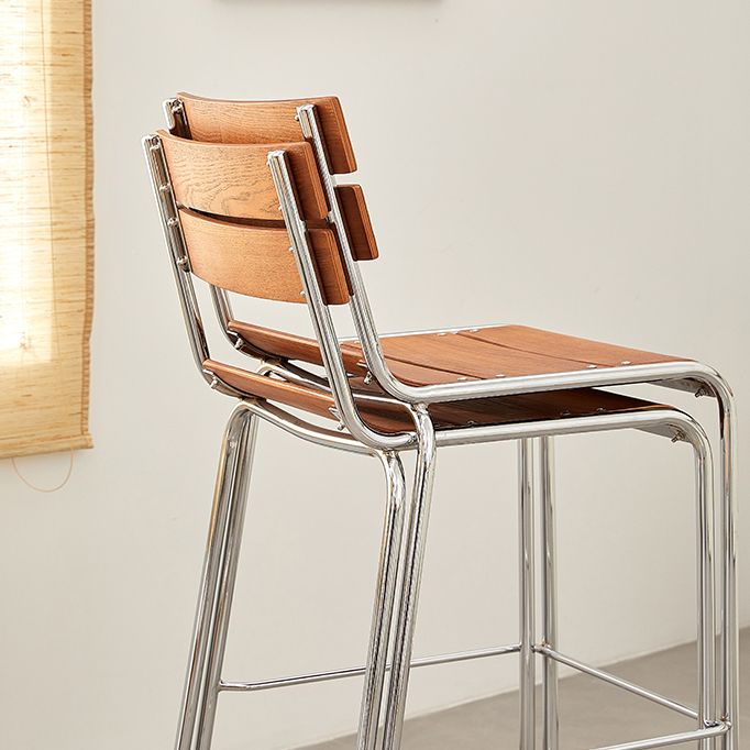 Contemporary Manufactured Wood Low Back Bar Stool with Footrest Clearhalo 'Bar Furniture' 'Bar Stools' 'bar_stools' 'furn' 'furn_bar_stools' 'Furniture' 'Kitchen & Dining Furniture' 1200x1200_7ada4882-d34c-4f9b-9f65-11f246643573