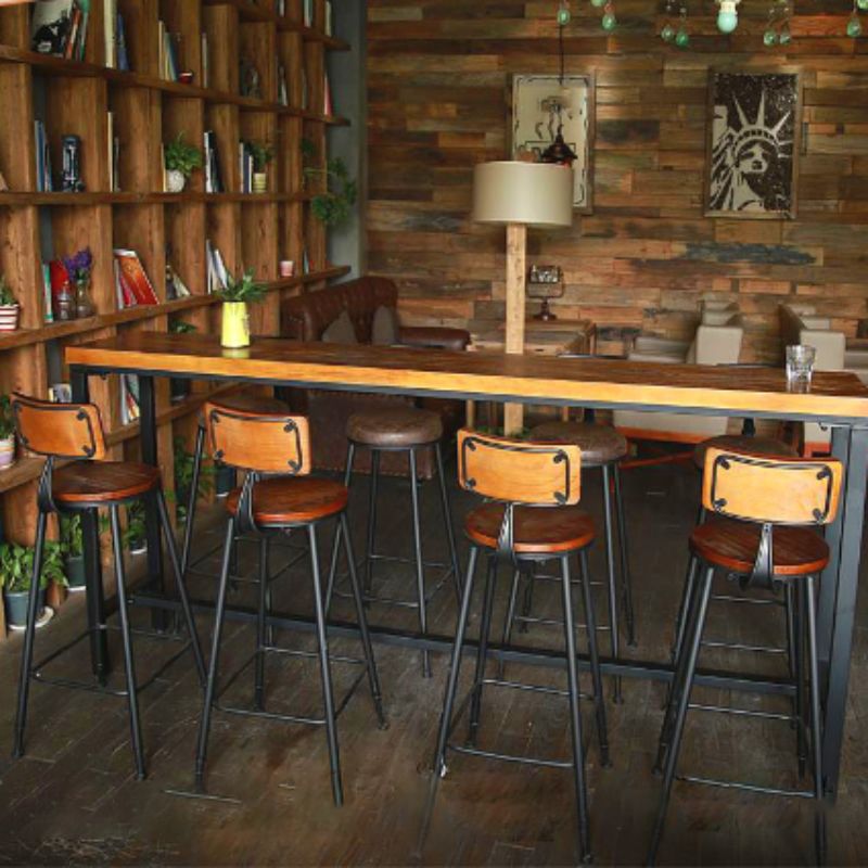 Sgabello da bar senza braccio da pranzo in metallo contemporaneo con base nera