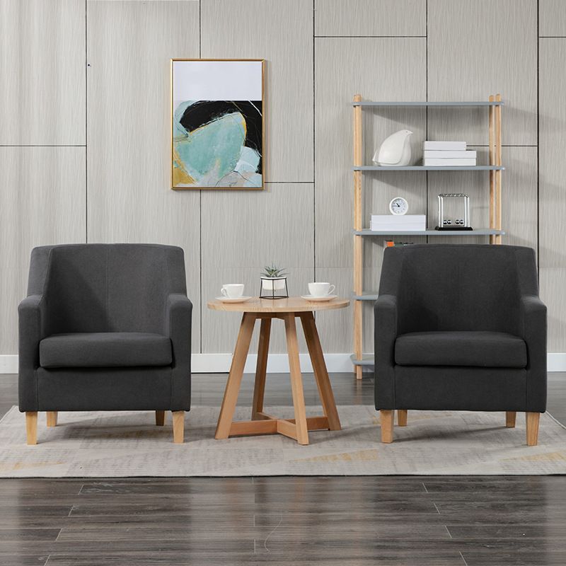 27,55 "W Velvet Arm Chaid Basic 4 jambes Accent Chaise avec dos serré et bras carrés